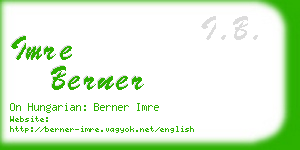 imre berner business card